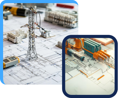 conceptual diagram of electrical installations in city